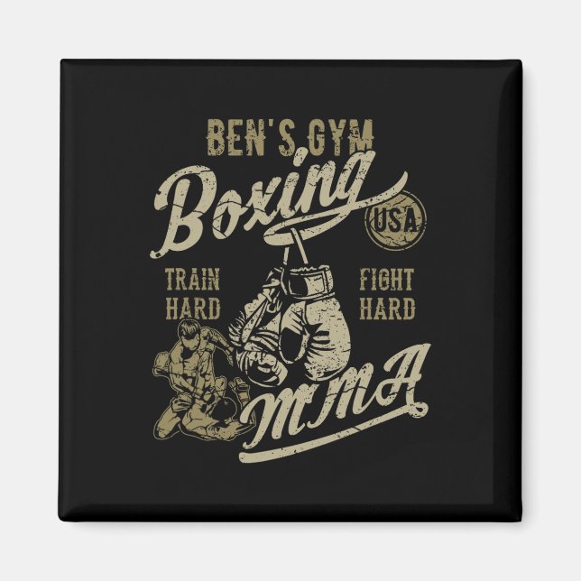 Bens gym boxning Mma retrodesign för namnet Ben Magnet (Framsidan)