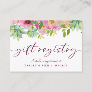 Bensar Blommigt Möhippa Gift-register för Chic Tilläggskort