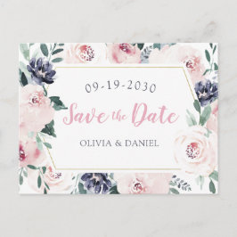 Bensar botanisk blommigt spara datumet meddelande vykort