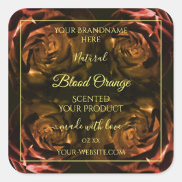 Bensar Mörk Red Orange Ro Chic-produktetiketter Fyrkantigt Klistermärke