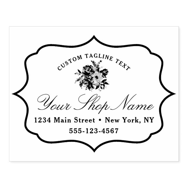 Bensar skript för Chic inom hakparentes Ram och El Stämpel (Tryck)