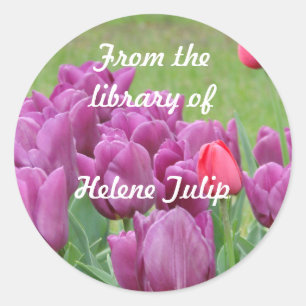 Bensar tulpanblommor Etiketter för eget namn Bok
