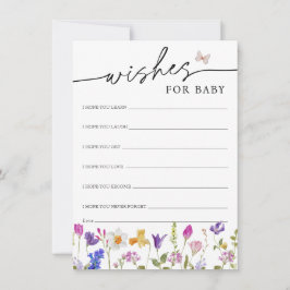 Bensar Vår Wildblomme Önskemål för Baby-kort Inbjudningar