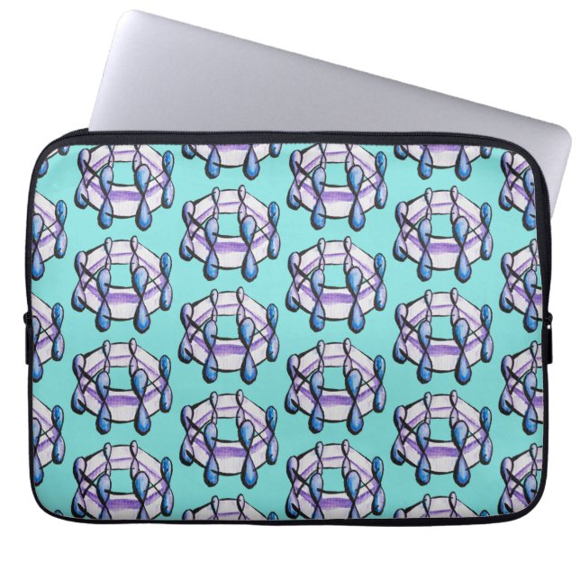 Bensen Molecule Art Organic Chemistry Mönster Laptop Fodral (Framsidan)