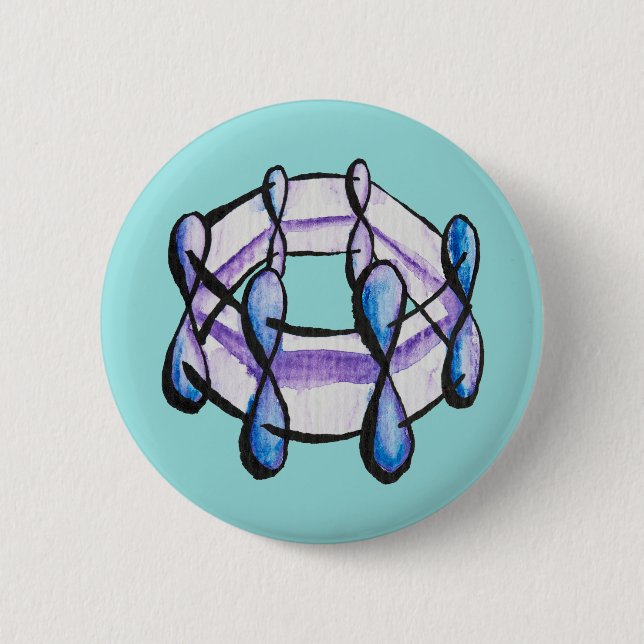 Bensen Molecule Watercolor Organic Chemistry Art Knapp (Framsida)