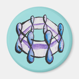 Bensen Molecule Watercolor Organic Chemistry Art Magnet