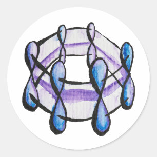 Bensen Molecule Watercolor Organic Chemistry Art Runt Klistermärke