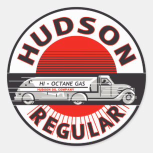 Bensin för den vintageHudson stamgästen Runt Klistermärke