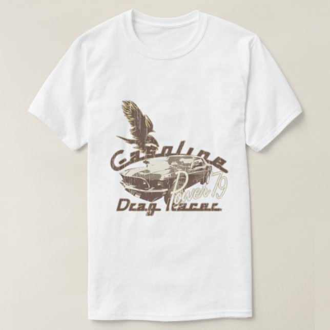 Bensin Kraft Klassisk Bil Grafisk T-Shirt (Design framsida)