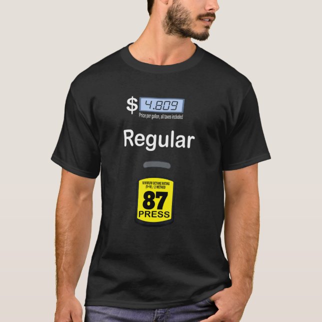 Bensin Pump Vanlig Kostym Blå Vanlig Bensin T Shirt (Framsida)