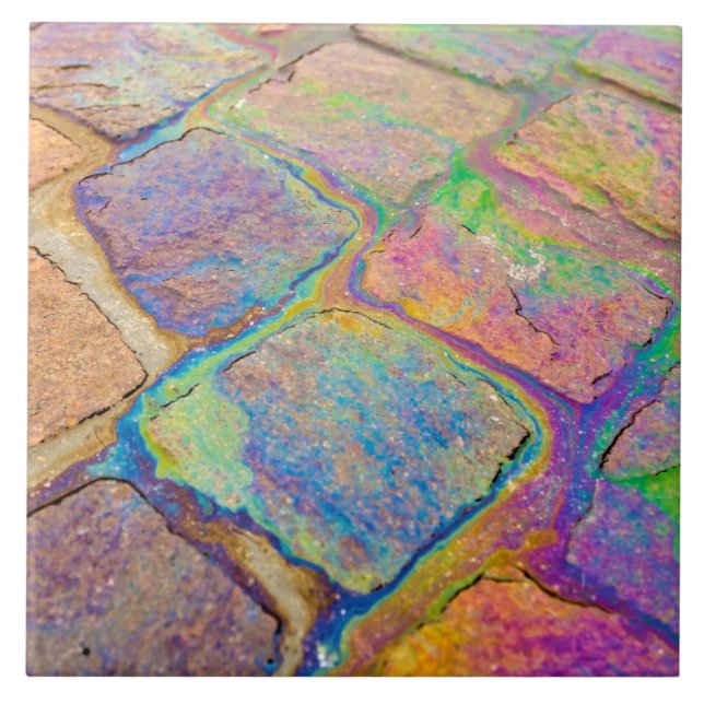 Bensinbensin på stenar kakelplatta (Framsidan)