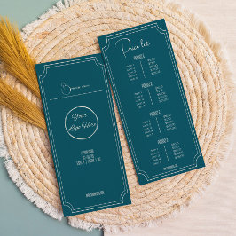 Bensinblått med logotyp boutique pris lista reklamkort