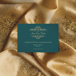 Bensinens grönt Golden ram spara datumkortet Datumet