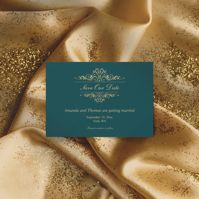 Bensinens grönt Golden ram spara datumkortet Spara Datumet (Skapare uppladdad)