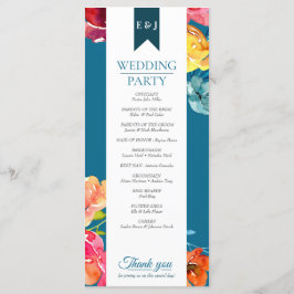 Bensinfärgat Bröllopsprogram med ljus sommarfärg Program