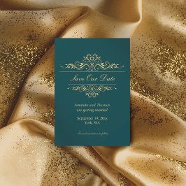 Bensingrönt golden ram spara datumkortet datumet