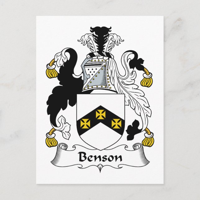 Benson Family Crest Vykort (Framsida)