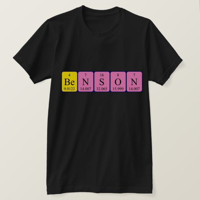 Benson Periodisk skjorta bord namn Tee Shirt (Design framsida)