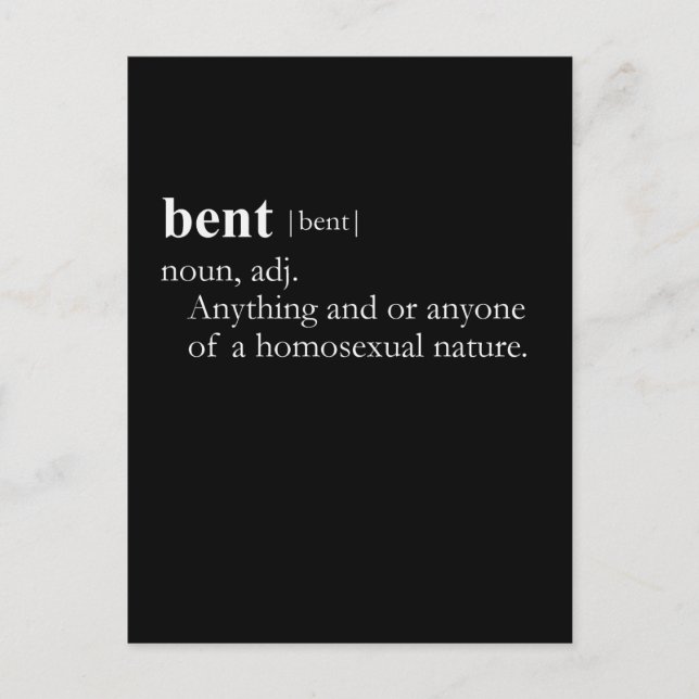 BENT (definition) Vykort (Framsida)