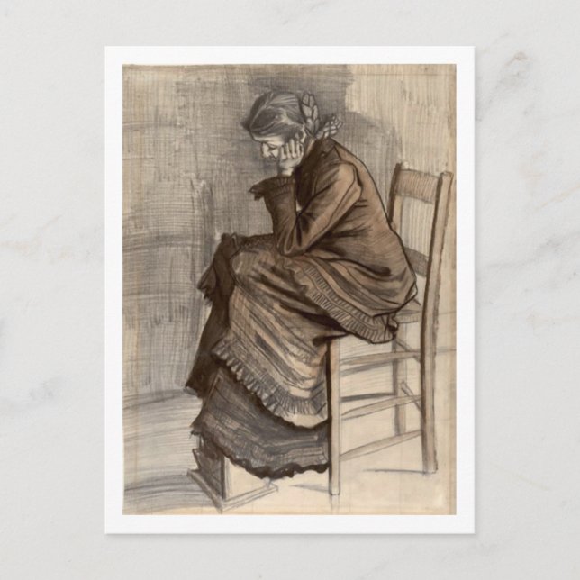 Bent Figur av en kvinna, Vincent van Gogh Vykort (Framsida)