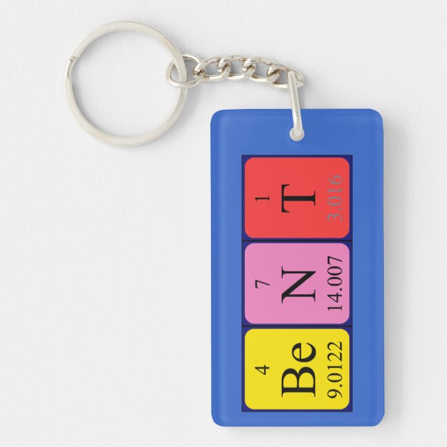 Bent Periodisk nyckelring bord namn (Framsidan)