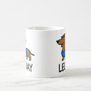 Bentdag Dachshund Rolig Gym Hund Träningshumor Kaffemugg