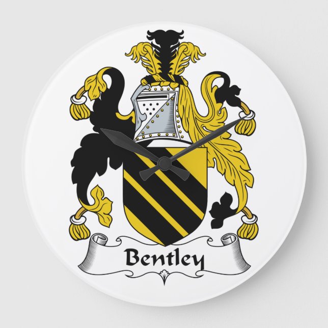 Bentley Family Crest Stor Klocka (Framsida)