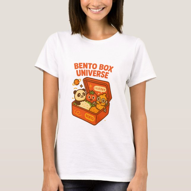 Bento Box Squad – Japanese Food Doodle Sticker T Shirt (Framsida)