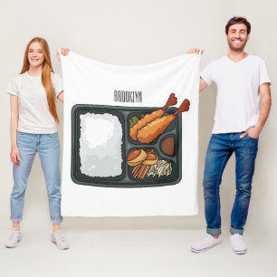 Bento-tecknad illustration fleecefilt