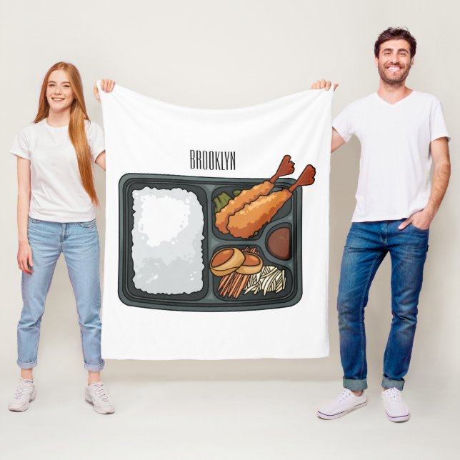 Bento-tecknad illustration fleecefilt (På plats)