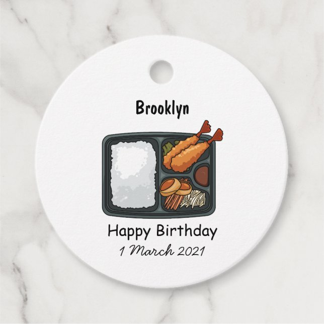 Bento-tecknad illustration gåvor etiketter (Framsida)