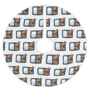 Bento-tecknad illustration julgransmatta borstad polyester