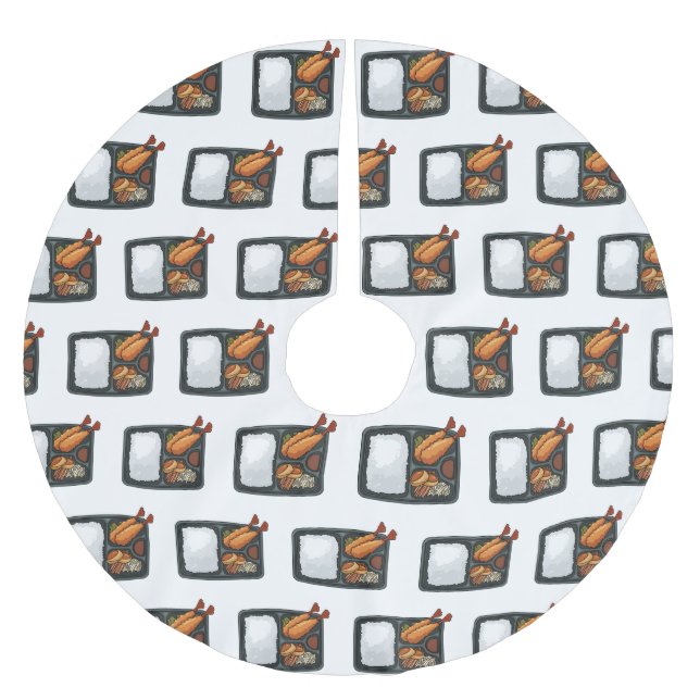 Bento-tecknad illustration julgransmatta borstad polyester (Framsidan)