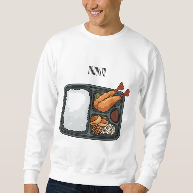 Bento-tecknad illustration lång ärmad tröja (Framsida)