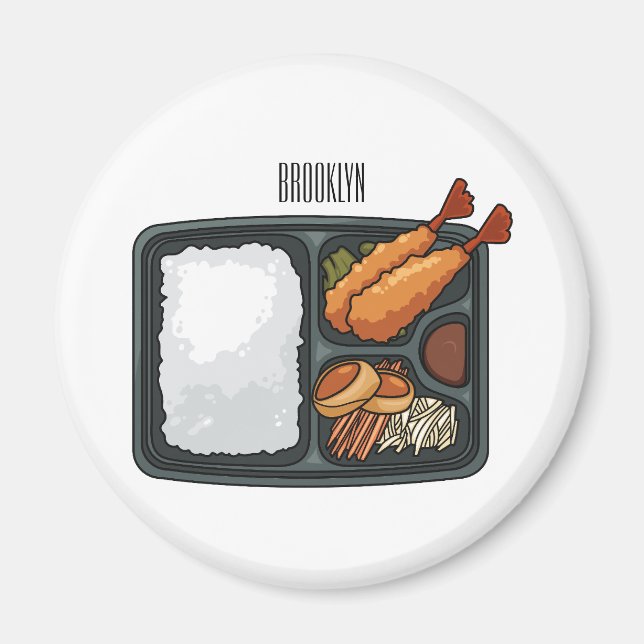 Bento-tecknad illustration magnet (Framsidan)