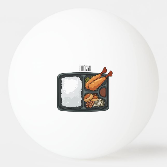 Bento-tecknad illustration pingisboll (Framsidan)