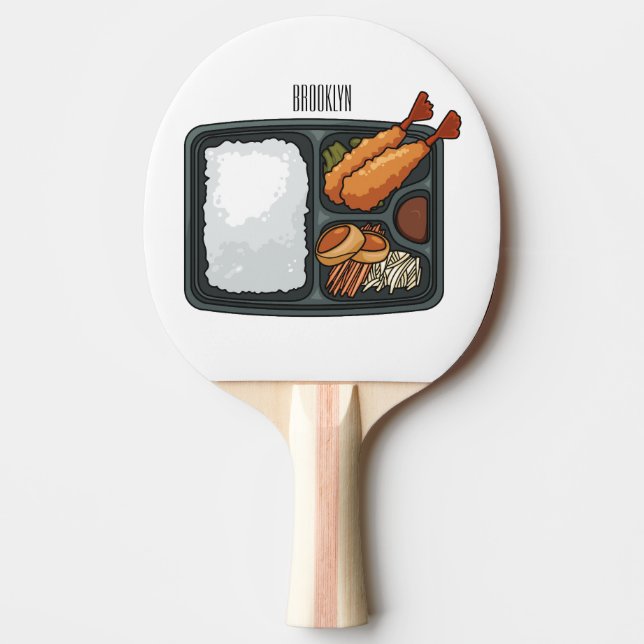 Bento-tecknad illustration pingisracket (Framsidan)