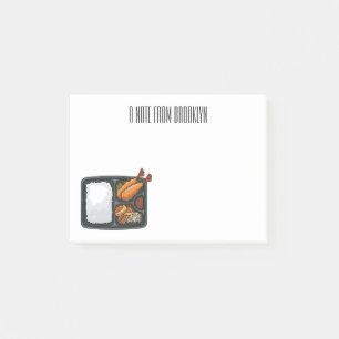 Bento tecknad illustration post-it block