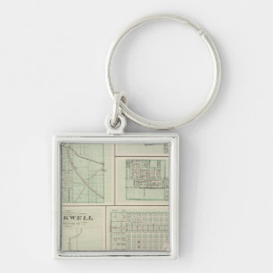 Benton Co. Fyrkantig Silverfärgad Nyckelring