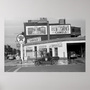 Benton Harbor Filling Station, 1940s Poster