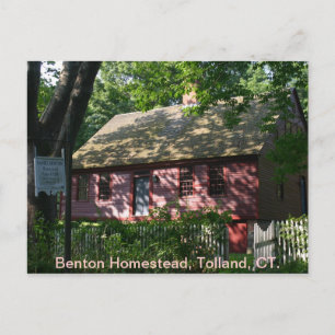 Benton Homestead, Tolland, CT. Vykort