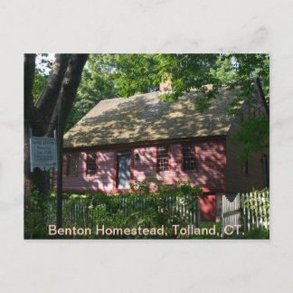 Benton Homestead, Tolland, CT. Vykort