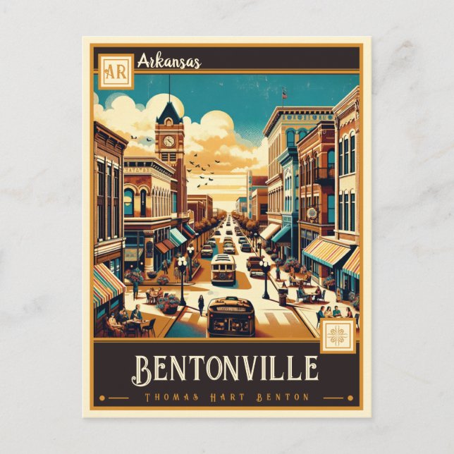 Bentonville, Arkansas | VINTAGE Vykort (Framsida)
