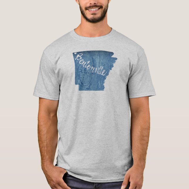 Bentonville Arkansas Wood Grain T Shirt (Framsida)
