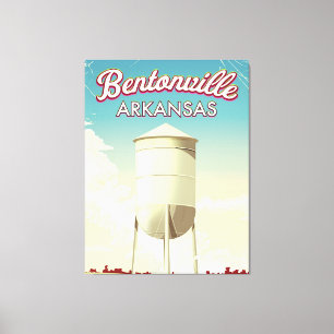Bentonville, reseaffisch för Arkansas. Canvastryck