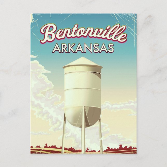 Bentonville, reseaffisch för Arkansas. Vykort (Framsida)