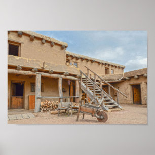 Bents gamla Fort Courtyard, Colorado Poster