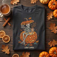 Benvärmande Cider-Drickande Retro Skelett Hallowee
