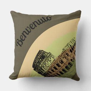 Benvenuto Rom Colosseum Retro Art Dekorativ kudde