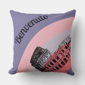 Benvenuto Rom Colosseum Retro Art Dekorativ kudde